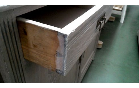 MUEBLE BAJO. ART DECO LACADO ROBLE 5 PUERTAS 2 CAJONES