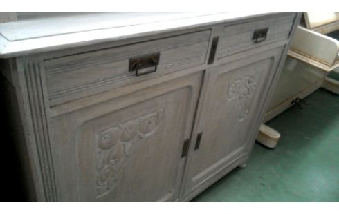 MUEBLE BAJO. ART DECO LACADO ROBLE 5 PUERTAS 2 CAJONES