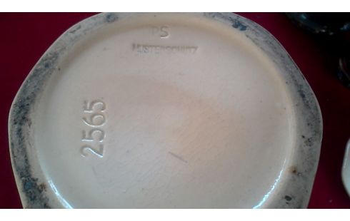 DEKSELVAAS ECRU KOBALT