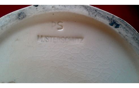 DEKSELVAAS ECRU KOBALT