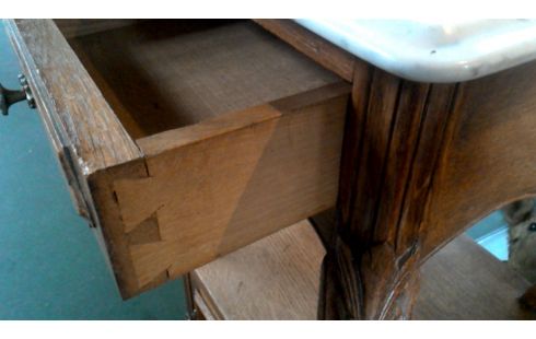 NACHTKASTJE EIK MARMER 1D1L ST L XV