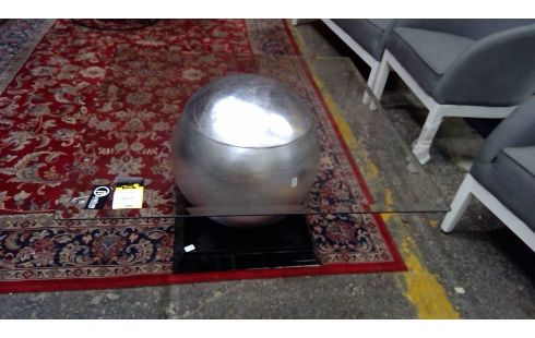 TABLE BASSE VERRE BOULE GRISE