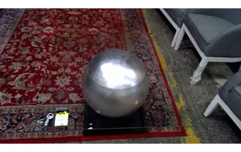 TABLE BASSE VERRE BOULE GRISE