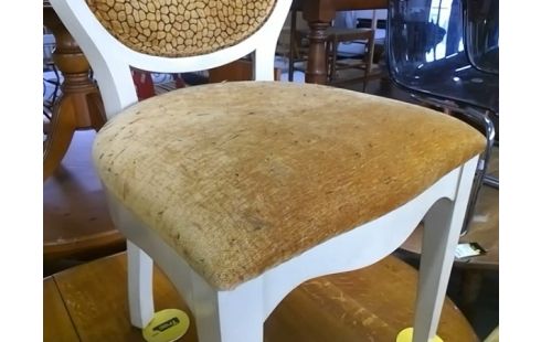 LOT DE 4 4 CHAISES VELOURS STYLE LOUIS PHILIPPE (TRACES GRIFFURES)