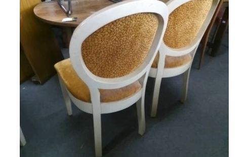 LOT DE 4 4 CHAISES VELOURS STYLE LOUIS PHILIPPE (TRACES GRIFFURES)