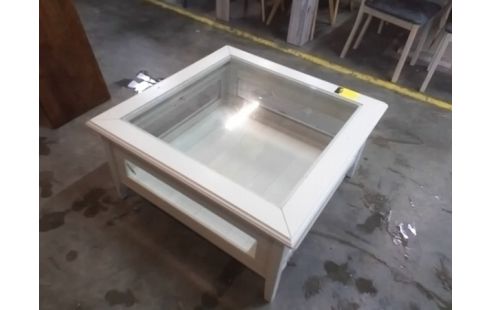 TABLE BASSE VITRÉE TYPE VITRINE EN L'ETAT