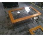 TABLE BASSE METAL BOIS VERRE