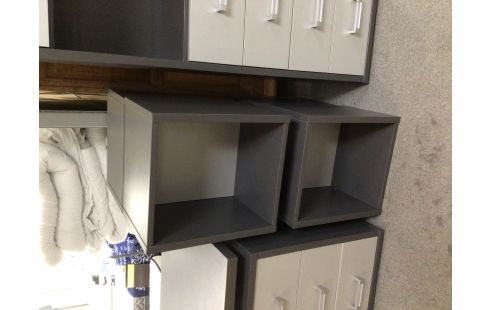 ETAGERE 2 NICHES MODERNE GRISE