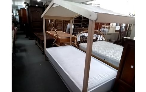 LIT ENFANT CABANE 90X190 +TIROIR (ABÎMÉ)