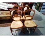 4 CHAISES MERISIER PAILLEES