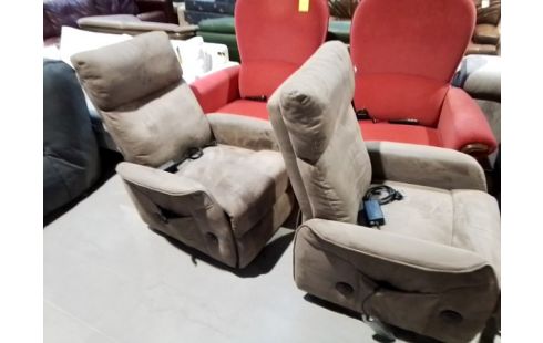 FAUTEUIL ELECTRIQUE ALCANTARA MARRON