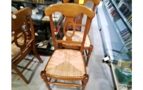 6 CHAISES MERISIER ASSISE PAILLEE