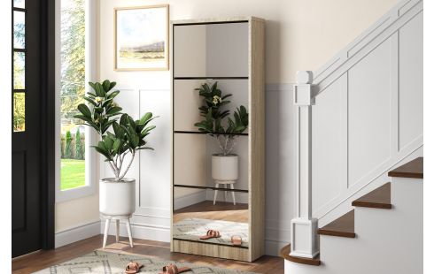 Rangement chaus. \'Mex\' Mirroir 4 tiroirs Décor Sonoma. 5231-2