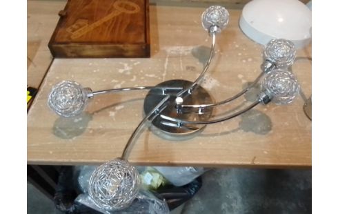 PLAFONNIER 5 BRANCHES LED + AMPOULES