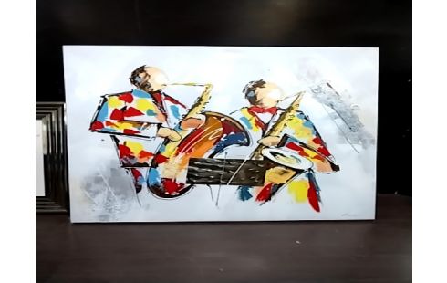 TABLEAU MUSICIENS PEINTURE