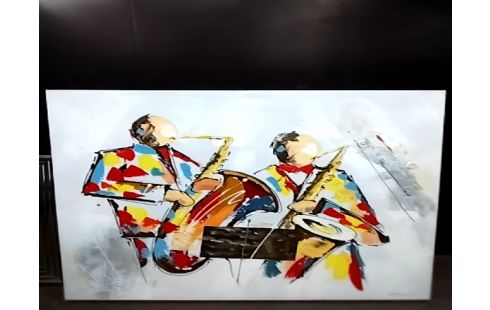 TABLEAU MUSICIENS PEINTURE