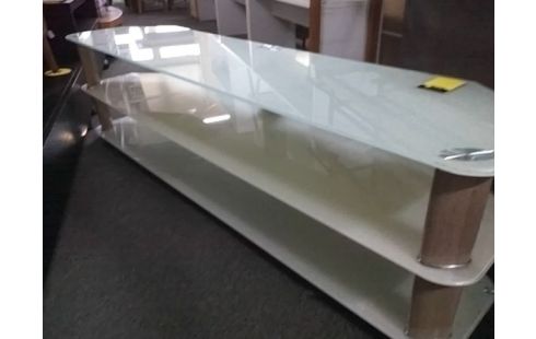 MEUBLE TV PLATEAUX VERRES