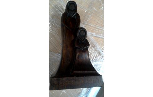 STATUE, , BOIS MET ENFANT