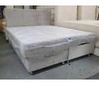 LIT COFFRE ORTHO 180CM GRIS CLAIR + MATELAS