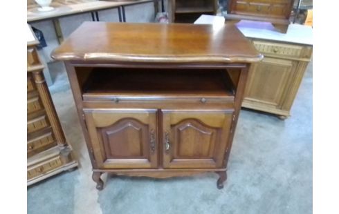 MEUBLE TV BOIS 2 PORTES PLATEAU TOURNANT