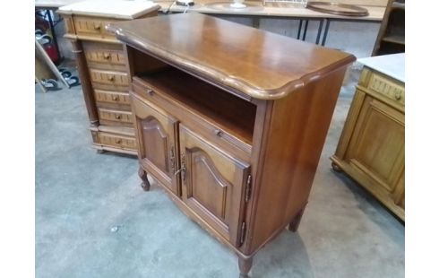 MEUBLE TV BOIS 2 PORTES PLATEAU TOURNANT