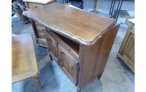 MEUBLE TV BOIS 2 PORTES PLATEAU TOURNANT