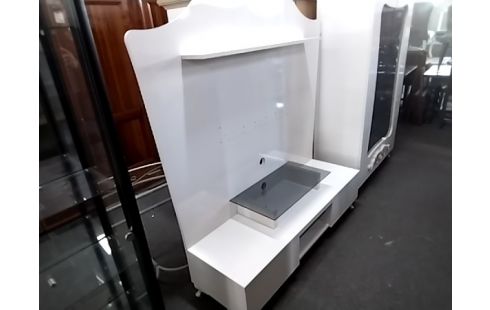 MEUBLE TV HIFI moderne blanc sans poignees MEUBLE TV HIFI MODERNE BLANC SANS POIGNEES