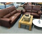 SALON 3 + 2 CUIR BRUN EN ETAT