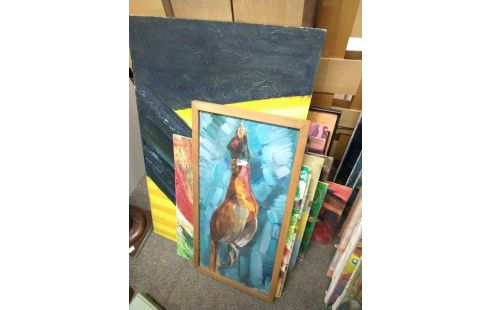 HUILE SUR PANNEAU DIVERS