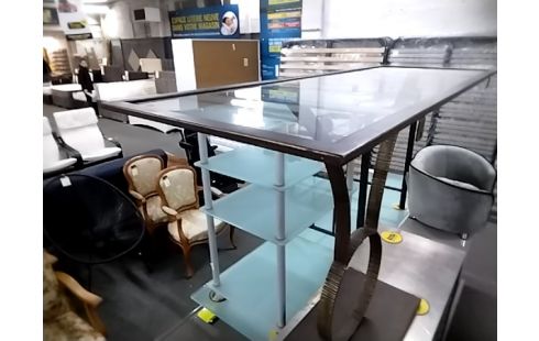 CONSOLE METAL ET VERRE