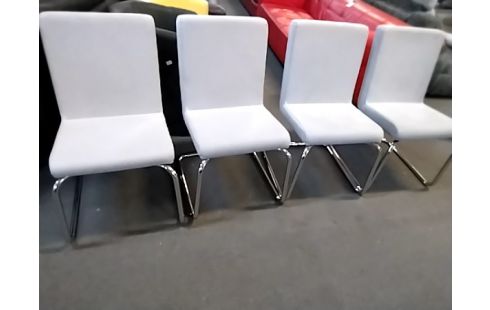 CHAISE GRISES TISSU LES 4