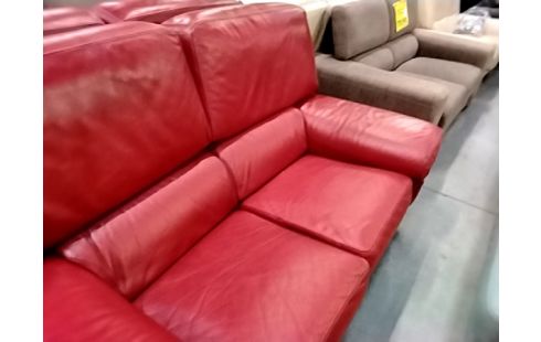 CANAPE CUIR ROUGE 2 PLACES