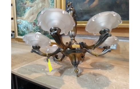 LUSTRE 5 BRANCHES ANNÉE 20