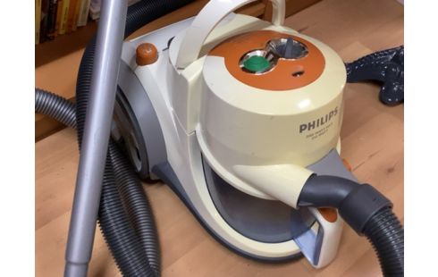 ASPIRATEUR PHILIPS JAUNE ORANGE SANS SAC