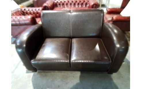 CANAPE SIMILI MARRON 2P