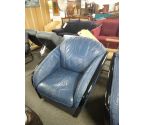 FAUTEUIL CUIR BLEU