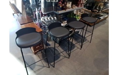 TABOURET DE BAR NOIR PETIT DOSSIER