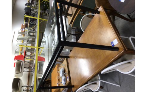 TABLE VITRE METAL NOIR