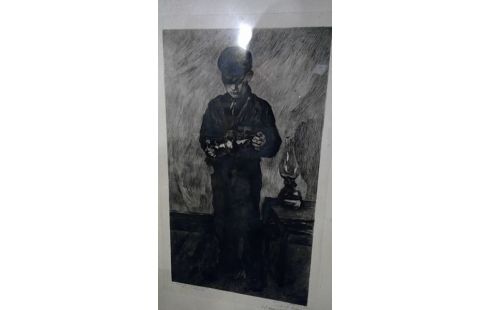 GRABADO NIÑO FIRMADO