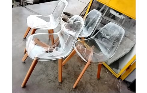 4 CHAISES MODERNE PLEXI TRANSPARENT