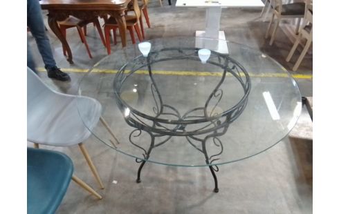 TABLE RONDE EXTERIEUR PLATEAU VERRE