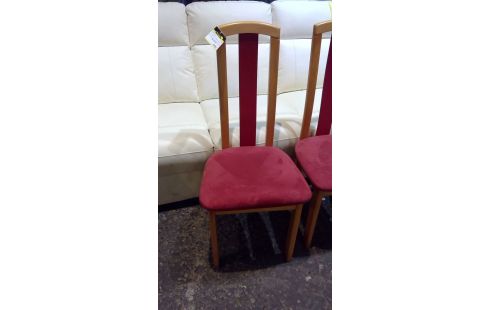 4 CHAISES TISSU ROUGE