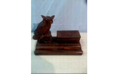 SCHREIBTISCHGARNITUR HOLZ DUNKEL EULE