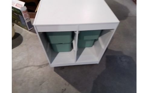 MEUBLE DE RANGEMENT BLANC +4PANIERS