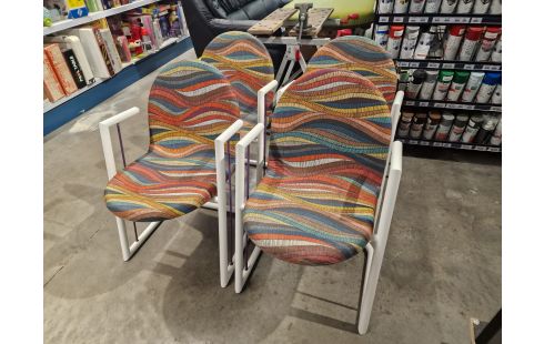 CHAISE VINTAGE ASSISE TISSU 4 PCS