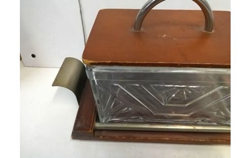 BOITE VERRE AVEC SUPPORT BOIS