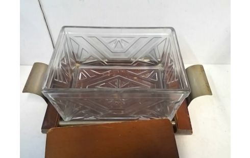 BOITE VERRE AVEC SUPPORT BOIS