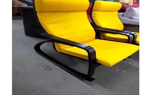 FAUTEUIL IKEA À BASCULE TISSU COULEUR MOUTARDE