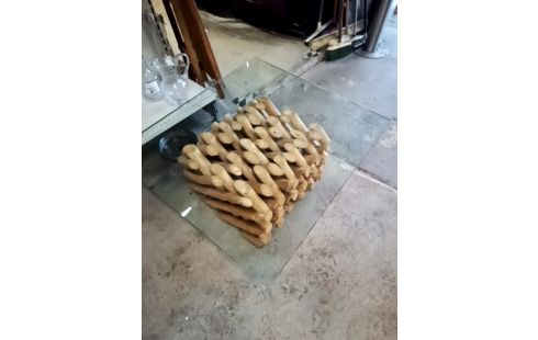 TABLE BASSE BAMBOU VERRE