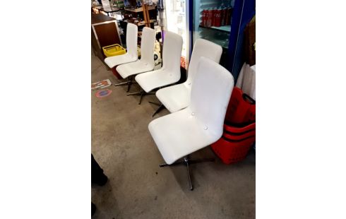 LOT DE 5 CHAISES SIMILI CUIR